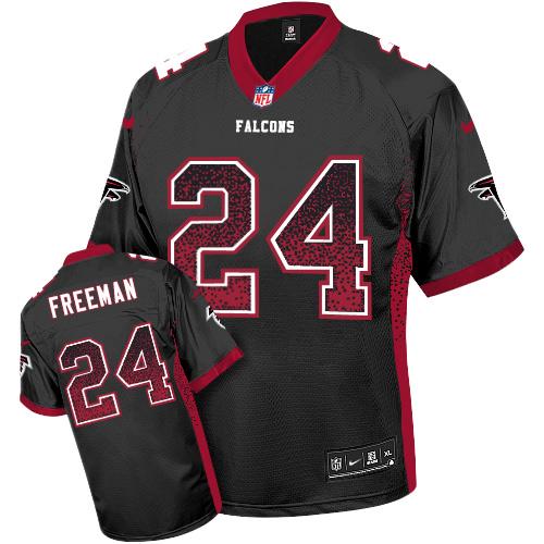 Nike Falcons #24 Devonta Freeman Black Alternate Men's Stitched NFL Elite Drift Fashion Jersey
